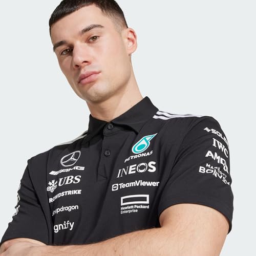 Image of adidas Motorsport Mens Polo Shirts | Mer Tm Polo Bm | Black /White |