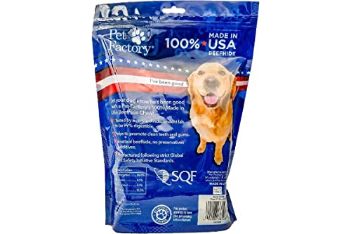 Pet Factory 100% Made In Usa Beefhide 5" Chip Rolls Dog Chew Treats - Natural Flavor, 18 Count/1 Pack #TOP1