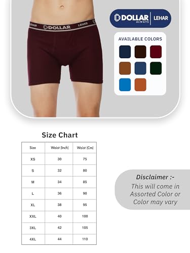 Image of Dollar Lehar Mens Combed Cotton Trunk - Actual Colour May Vary