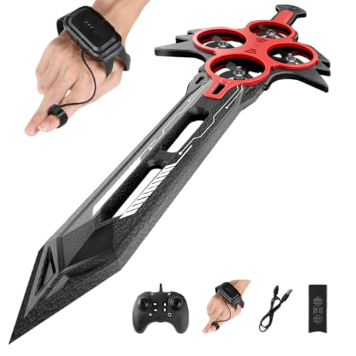 VJR ジェスチャー制御ドローン、光る飛行剣のおもちゃ、ジェスチャー検出、ホバリング、3D回転機能を備えた子供用ドローン、屋内遊びに最適、誕生日プレゼント (71CM,ブルー) [並行輸入品] (71<em>29</em>5cm,レッド)