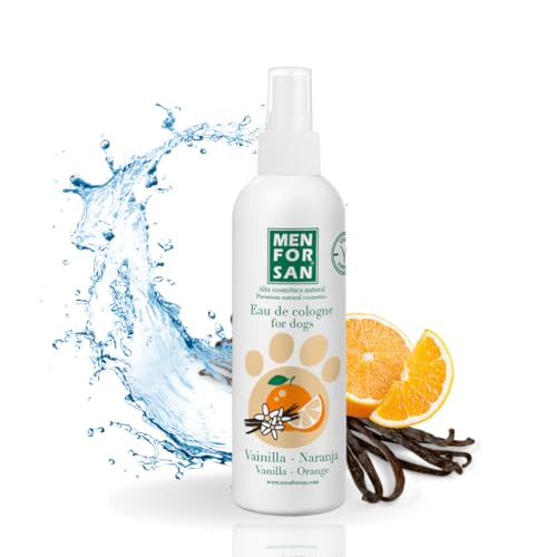 Menforsan Acqua di Colonia per Cani Vaniglia e Arancia 125 Ml, Profumo Dolce, Fruttato e di Lunga Durata