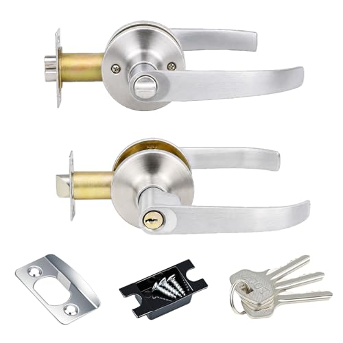 BaBahuanhuan Interior Door Lock with Key Bedroom Bathroom Handle with Keys