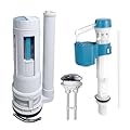 Ulinlo pouly 2-Inch Dual Flush Valve Replacement Kit for One-Piece Toilets - Includes 10" Tall Flush Valve, 1.9" Threaded Button, Fill Valve - Fits 12-17" Tall Tanks with 2.56-2.76" Drain Holes