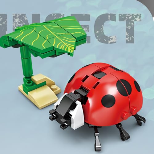 Image of Mini Insect Building Blocks Toy Insect Collection Building Block Set Insects Collection Building Blocks Bugs Toy Building Sets for Kids 6+ (Ladybug)