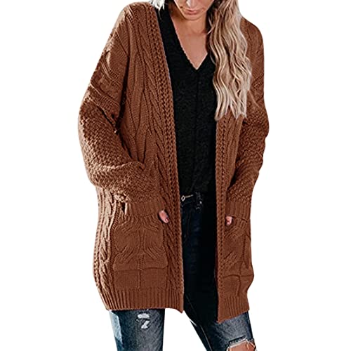 Generisch Cardigan da donna 2022 e invernale da donna, di media lunghezza, a, L