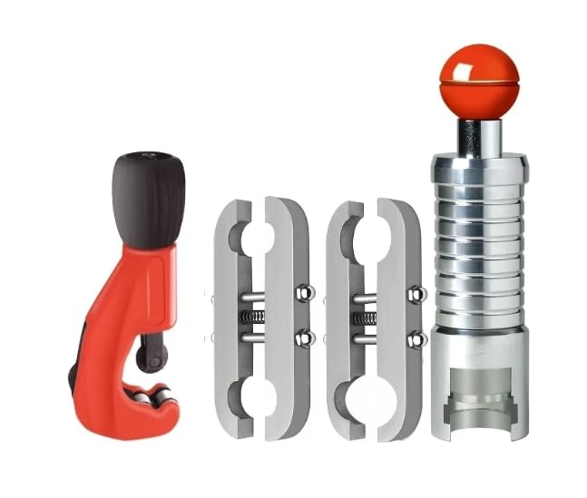 Kit cartellatrice tubi inox flessibili 1/2" 3/4" 1" 1"1/4 completo di dime DN12X-DN15 e DN20-25 e tagliatubi