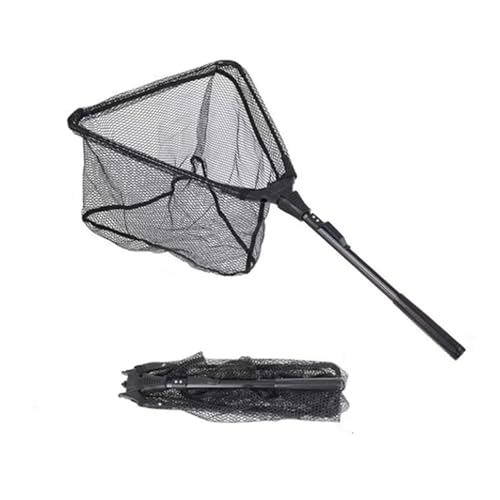 Raatel たも タモ網 折りたたみ 玉網 釣り 軽量 コンパクト フィッシング 魚 ランディングネット ワンタッチ 網 (Mサイズ)