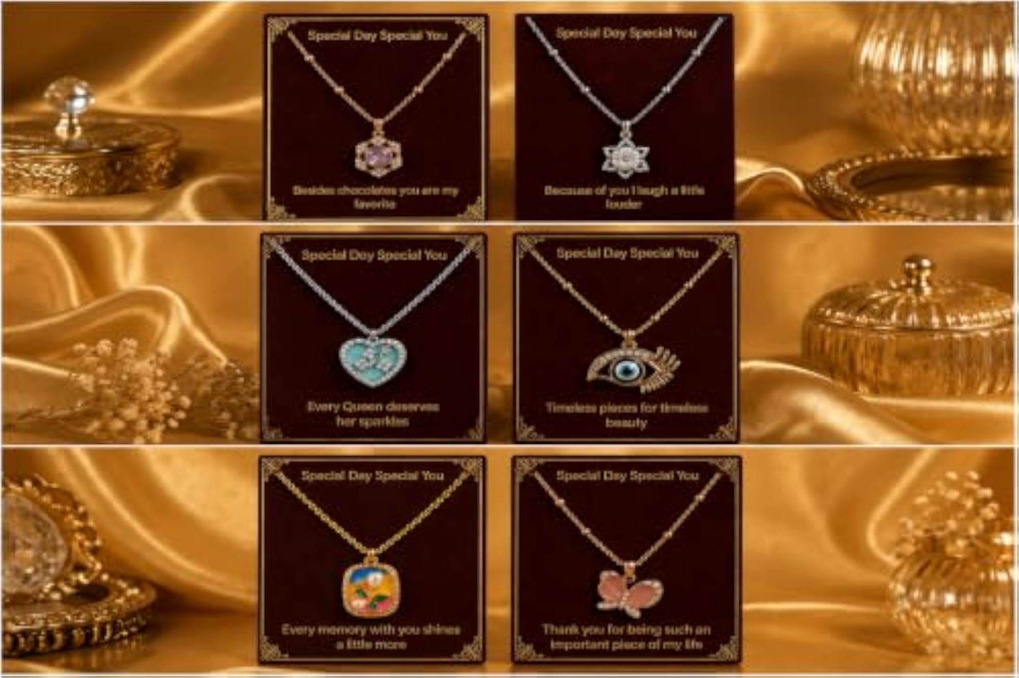 5 +1 Pcs Combo Heart, Star, Shell, Pearl Necklace Set for Women