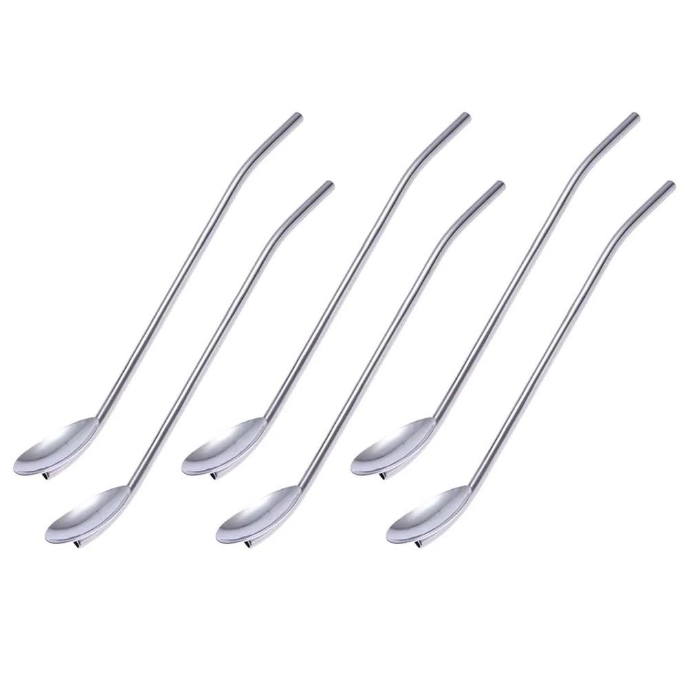 Ustensiles de bar paille à boire réutilisable avec cuillère à mélanger