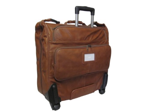 Rolling Leather Garment Bag (Brown) (#2482-2)2