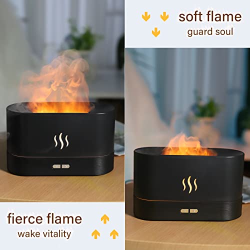 Depulat Flame Air Diffuser,Humidifier,Portable-Noiseless Aroma Diffuser For Home,Office Or Yoga Essential Oil Diffuser With No-Water Auto-Off Protection(Black) #TOP3