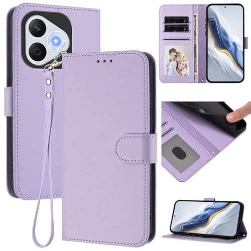 Pzwoxukhov Compatible with Honor 400 Lite Case Cover,Compatible with Honor 400 Lite Phone Case,Solid Color flip Shockproof Case Cover Purple