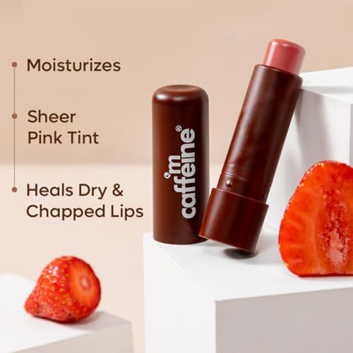 mCaffeine Tinted Lip Balm for Dry & Chapped Lips | 24 Hour Moisturization With Sheer Pink Tint | Choco Lip balm with Cocoa Butter & Berry Extract... - Image 4