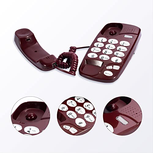 Old Style Wall Phone-Freely Adjust The Volume Landline Phone, Classic Retro Design Landline Phones For Home, Wall Phones For Landline, Suitable For Living Room, School, Home, Office(Red) #TOP1