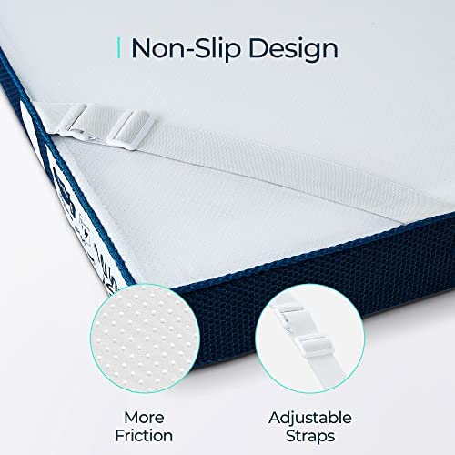 Linsy Living Firm King Mattress Topper, Gel-Infused Memory Foam For Pressure Relief, Removable And Washable Tencel™ Cover, Certipur-Us Certified, Oeko-Tex, 3 Inces #TOP4