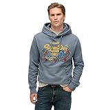 Flint stone blue grey Superdry VL Tokyo Relaxed Fit Hoodie M