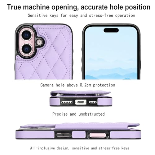 Étui en cuir rhombique haut de gamme rouge pour iPhone 15 Pro - 5