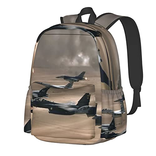 Sac à dos ordinateur portable grand espace anti-choc motif avion pour ados actifs