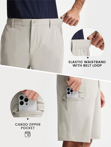 Libin Men's Golf Shorts 9" Work Dress Shorts Zipper Pocket Travel Lightweight Quick Dry Classic Fit Casual Soft - Image 6