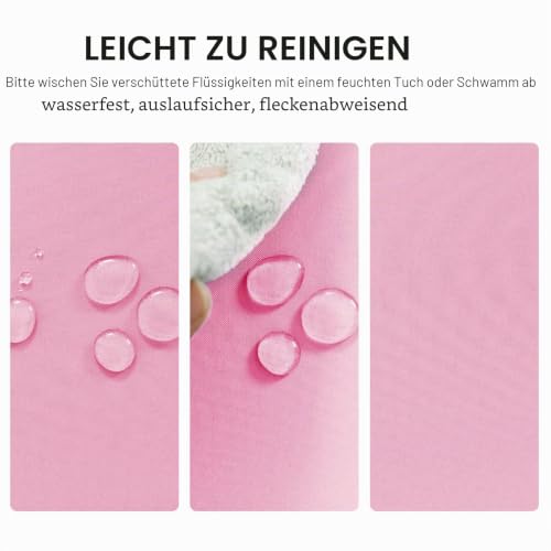 DWCN Rosa Tischdecke Fleckschutz Abwaschbar Tischwäsche 130x260cm Kratzfest – Ansicht 2