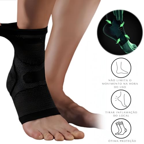 Tornozeleira Elástica Treino Futebol Corrida Volei Top