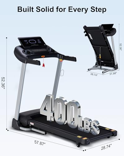 Image of ATEEDGE Heavy Duty Treadmill for Home, 18% Auto Incline, 400LBS Capacity, 3.5HP, 0.5-12 MPH Speed, 18.9 inch Wide Belt, 36 Programs, Bluetooth APP Running Machine