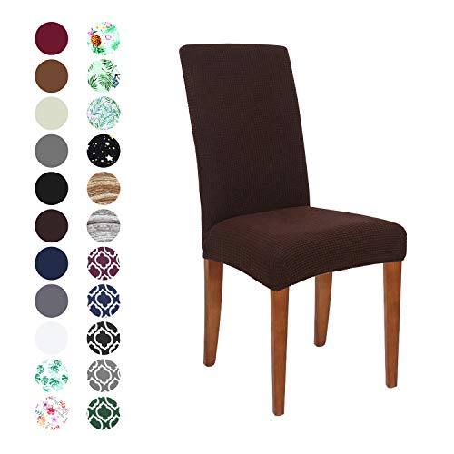 Obstal Stretch Spandex Dining Room Chair Covers – Set of 4 Universal Removable