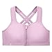 Glamorise Full Figure Plus Size Zip Up Front-Closure Sports Bra Wirefree #9266 Lavender