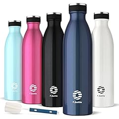 FJbottle Borraccia Termica 1 Litro + Spazzola - Bottiglia Termica Senza BPA/Senza Perdite, 12H Caldo/24 Freddo Sportiva Borracce per Bambini, Scuola, Palestra, Yoga, Ciclismo