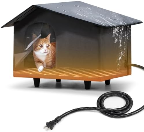 Amazon.com : Heated Cat House for Outdoor Cats, Insulated Weatherproof
