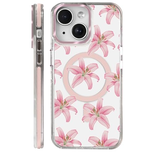 Coque iPhone 13/14 fleurie Magsafe pour un style quotidien élégant