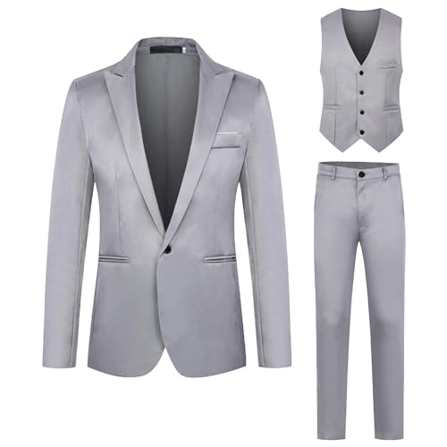 Mens 3-Piece Suit Shawl Lapel One Button Tuxedo Winter Slim Fit Dinner Jacket Formal Business Vest Pants Set