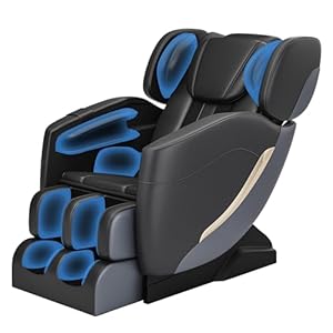 2024 Massage Chair, Full Body Zero Gravity Massage Chair with Auto Modes, 8 Fix Point Rollers, Bluetooth, Foot Massage, Heating Function, Black and Gray