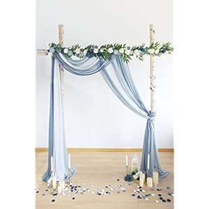 Alternative view of Aivanart Hochzeitsbogen-Drapierstoff, 3 Paneele, 6,8 m Hochzeitshintergrund für Zeremonie, Empfang, Dekoration, Chiffon-Stoffvorhänge für Party, Bühnen, Brautparty, Dekoration
