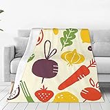 Blankets Fruits and Veggies Air Conditioning Blanket Ultra-Soft Comfortable Blankets Flannel Fits Couch Sofa Office Suitable for All Season 40' X