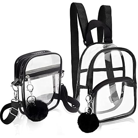 LYroo Clear Bag Stadium Approved Mini Backpack and Clear Crossbody Bag for Women Stadium Concert Cover