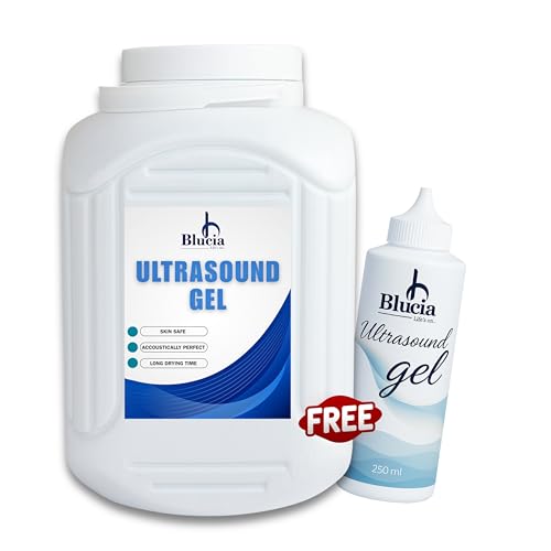 Image of Ultrasound Transmission Gel (5kg) (Blue) for Physiotherapy | Ultrasound gel | Sonography gel | US gel | Gel | Sonography gel | Non-Staining, Conductivity, Medical, Clinics, Therapy | With Free Empty Bottle- Pack of 2