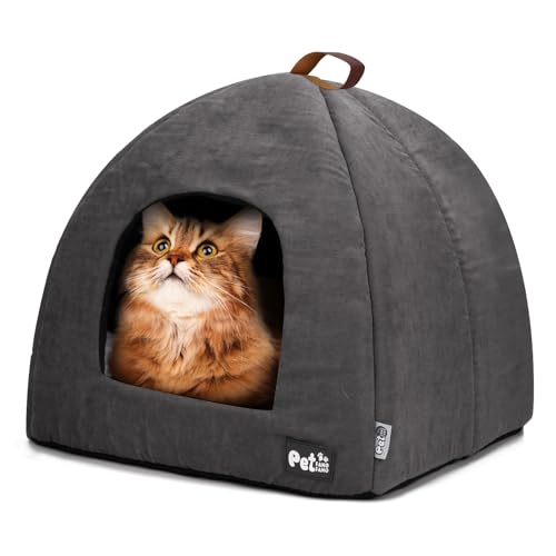 Cat Bed for Indoor Cats,Small Dog Bed,Cat Cave,Premium Small Animal Bed with Removable Washable Cushioned Pillow (Medium:15 * 15 * 15 inches)