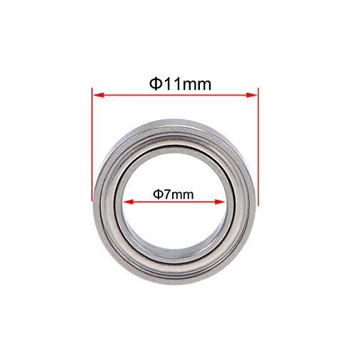 Rodamientos miniatura Uxcell 7 mm con blindaje metálico doble 4