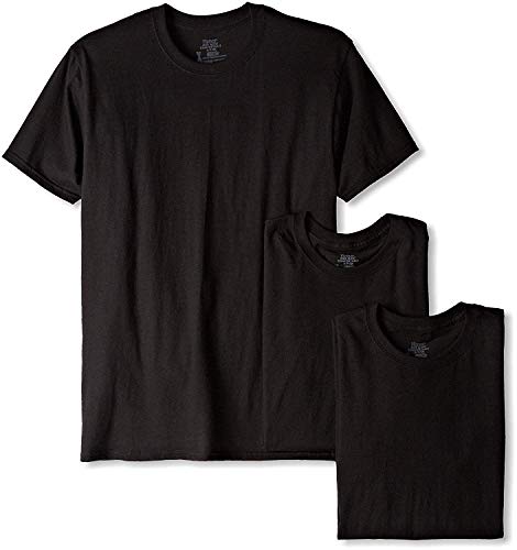 Tee shirt Crew Neck Hanes homme grand coton noir XXXL FreshIQ lot de 3