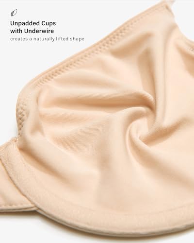 INLYRIC Women's Inbarely Plus Demi Bra - Balconette Unlined Underwire Plunge Bras No Padding Comfortable3