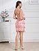 OBEEII Pink Homecoming Dress Sparkly Teens Short Tight Sparkly HOCO Dress 2024 Women's Sequins Fringe Bodycon Mini Party Dress Sexy Strappy Backless Glitters Tassels Junior Dance Dress Pink XS