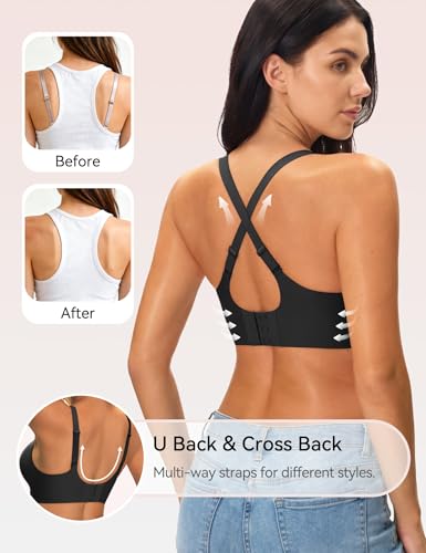 NIASOUL Women's Wireless Push Up Bra Seamless Deep V Comfortable Support - image 4