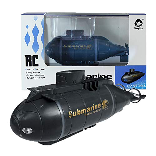 Jujuism Mini Remote Control Nuclear Submarine RC Race Boat Ship High Speed Waterproof Diving in Pools Lake Ponds, Best Gift for Kids Boys(Black)