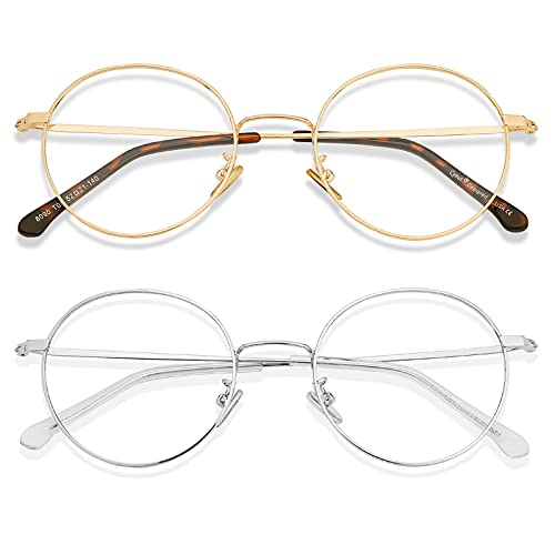 Image of Cyxus Blue Light Blocking Glasses - Lightweight Round Metal Frame Computer Eyewear, Anti Eye Strain Glasses for Men Women