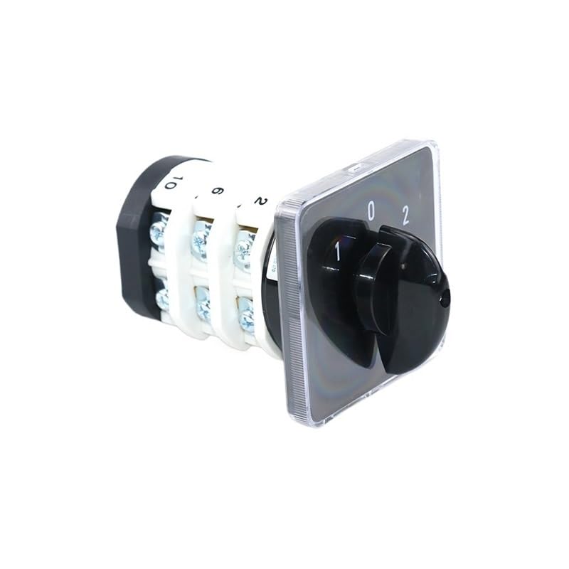 Interruptor selector de leva cambio 12 tornillos, trifásico, tres posiciones, 32 A, 1-0-2, color plateado, SZL9-32/3 Controls Switches