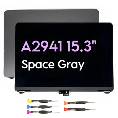 Image of A2941 LCD Display Full Assembly Screen Panel 2023 Year (EMC 8301) for MacBook Air Retina 15.3 inch M2 LCD Silver Space Grey /Starlight /Midnight (Space Gray)
