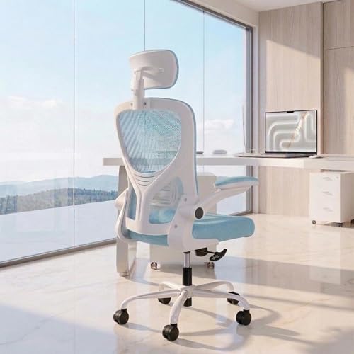 Image of Casa Copenhagen Blue White | High Back Imported Mesh Fabric Boss Office Chair | Y Design Ergonomic Back Support | 2D Aero Design Adjustable Armrests | Synchro Tilt Lock Mechanism Support