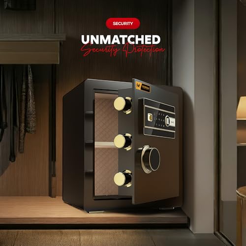 Image of Gross Capacity - 43L (Net - 38L), MIORAH Digital Fingerprint & Password Safe Locker for Home Jewellery | Fingerprint & Password Safety Locker for Home | Electronic Steel Locker Box for Valuables