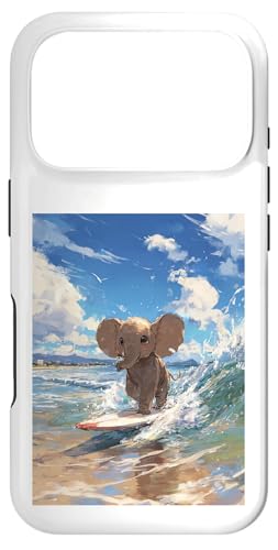 Kawaii Elephant Surfing Cute Animal Art for Kids Boys X}zP[X iPhone 17 Pro p